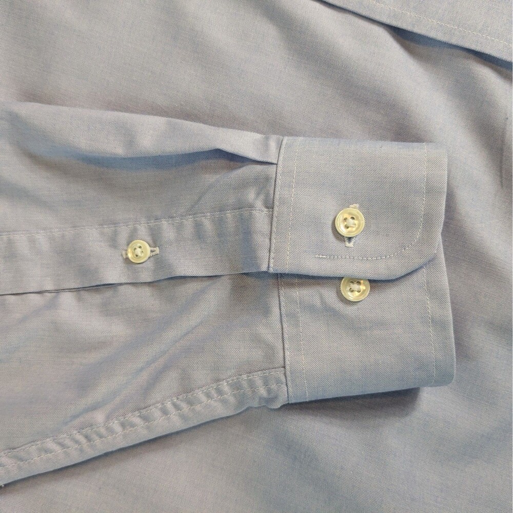 Meeting Street Men's Dress Shirt 16.5 32/33 Blue Wrinkle Resistant Long Sleeve - Picture 3 of 9